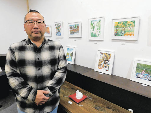 河田克明が描く美濃加茂風景のペン画展