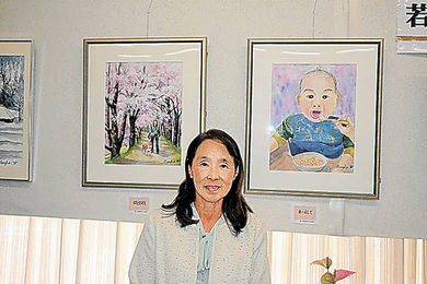 神戸町の若園さん水彩画8点を展示 大垣共立銀垂井支店 | 岐阜新聞デジタル
