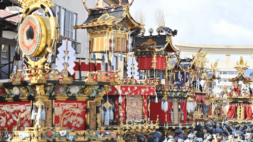 秋の高山祭が開催 晴れ間に豪華絢爛な祭り屋台が曳きそろえ 仙人台復活