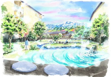 星野リゾートの奥飛騨旅館「界」ご当地部屋や美しい眺望の大浴場 計画 