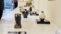 自然素材生かした花器、茶わん 瑞浪市の陶芸家・近藤さんが個展 多治見