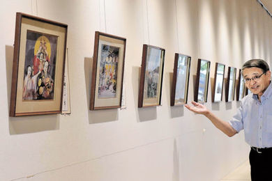 まつり、みずみずしく描写 県水彩画会長久野さん作品展 岐阜市のハート