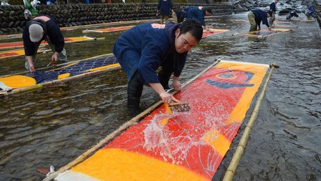 郡上市 郡上八幡 郡上本染 鯉のぼり 郡上本染鯉のぼり寒ざらし イベント